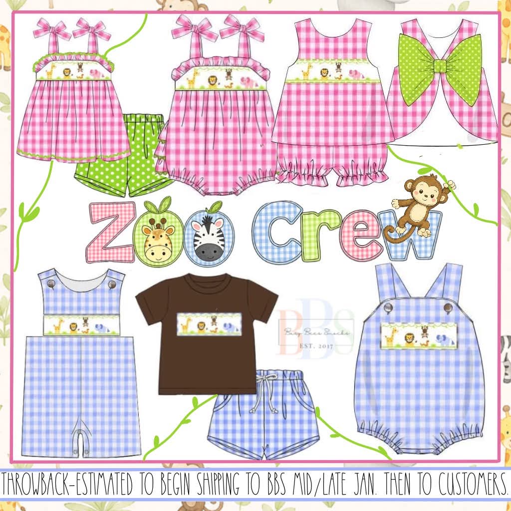 Throwback Pre Order: Zoo Crew- Girls Woven Bubble Short Set
