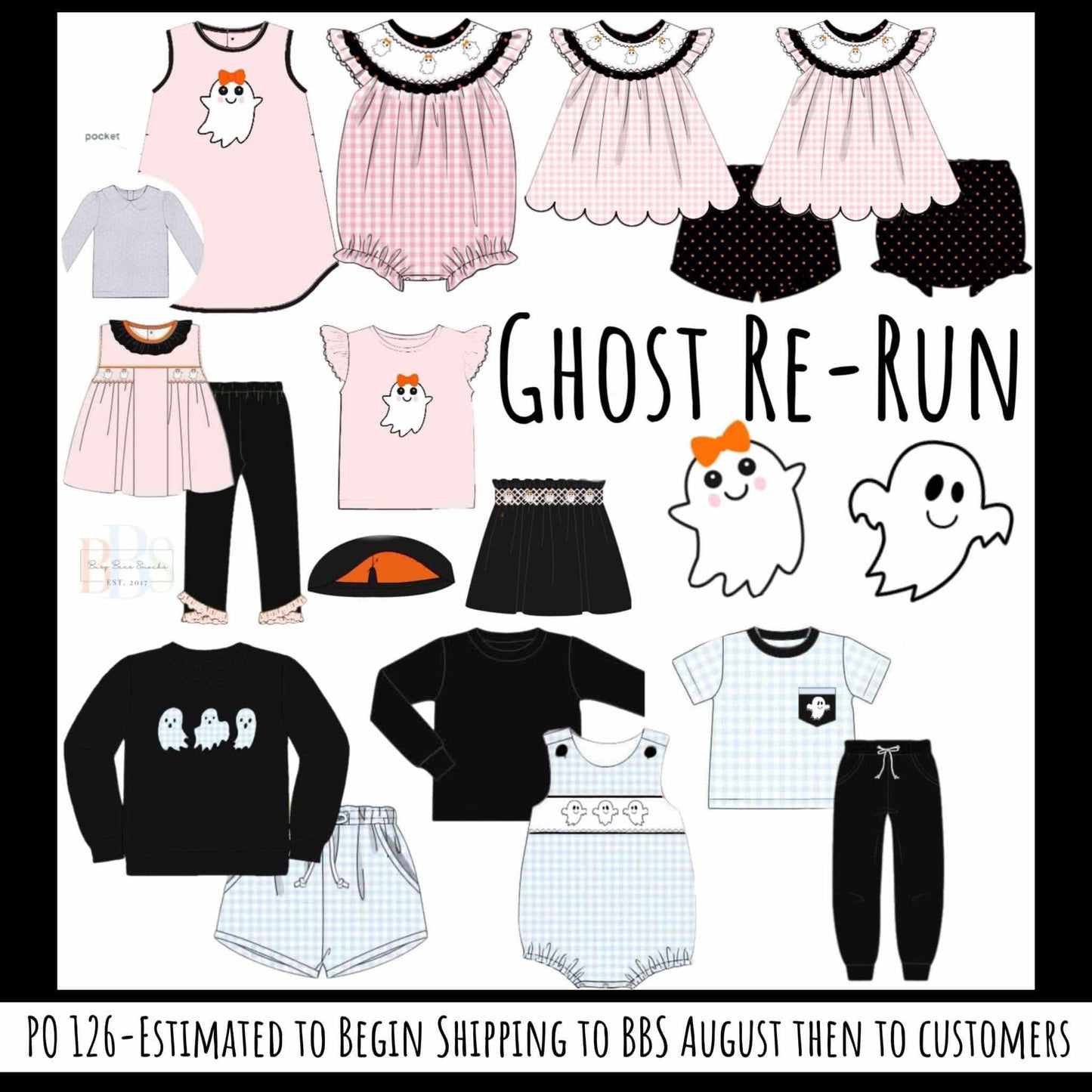 RTS: Gingham Ghost Re-Run- Boys Knit Shortie Set