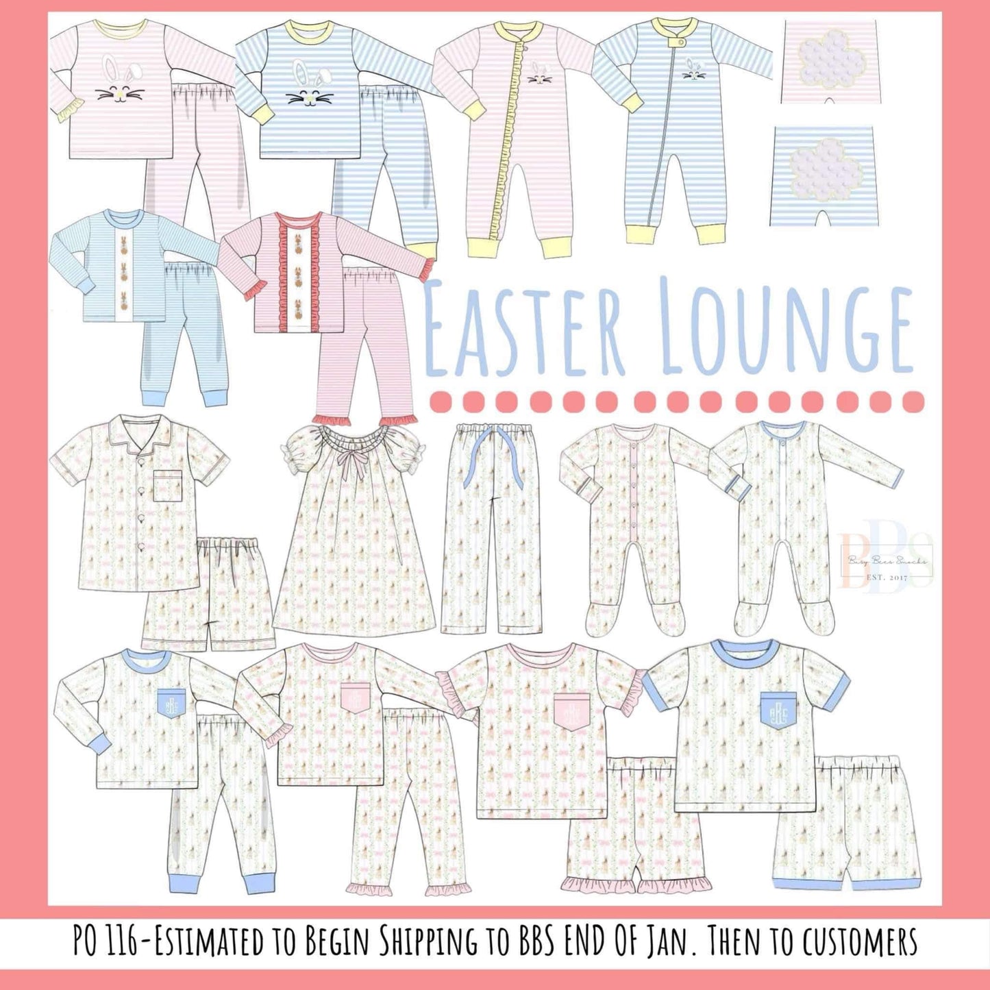 RTS: Easter Lounge- Bunny Grove Boys 1pc Knit Lounge