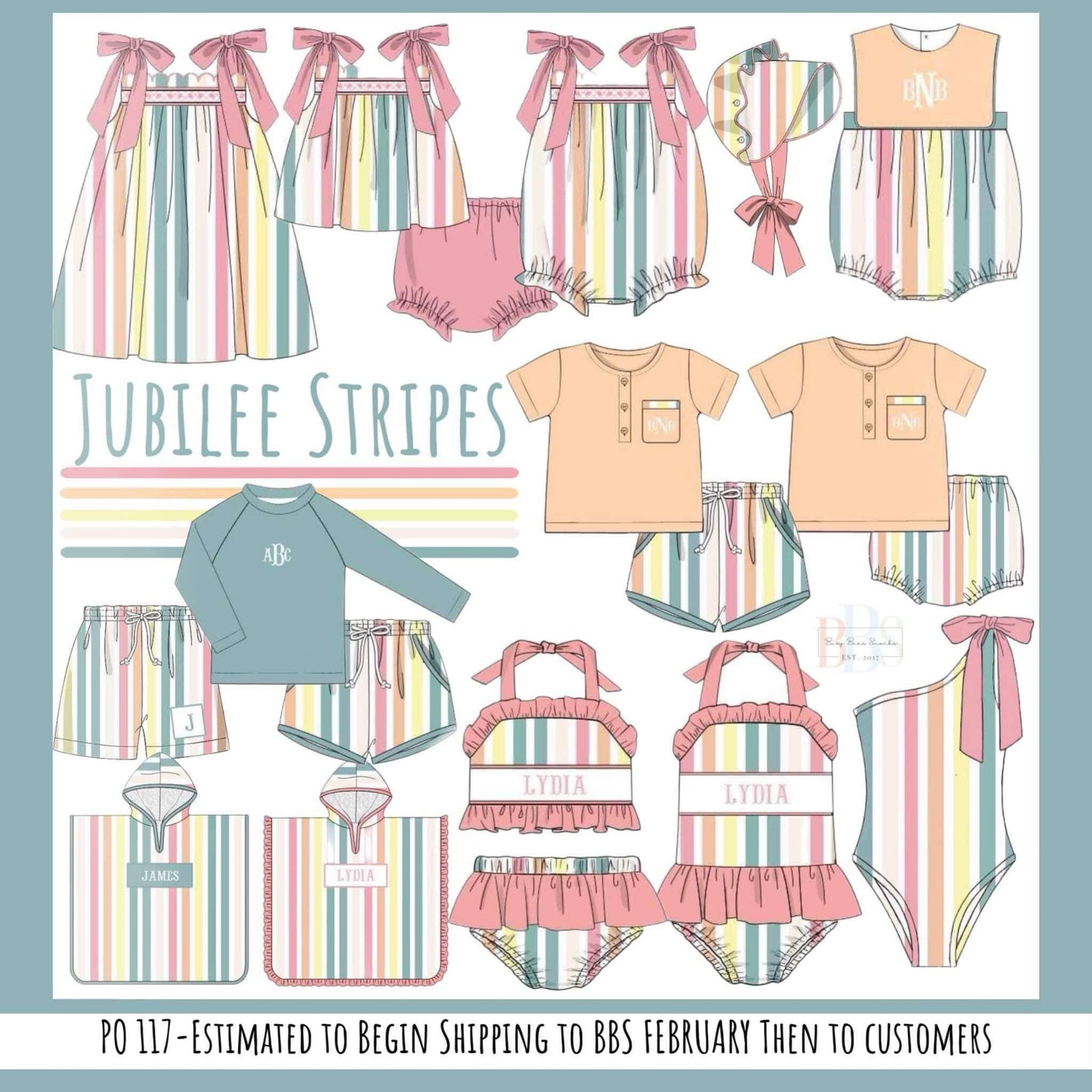 RTS: Jubilee Stripes- Boys Woven Shortie Swim Trunks