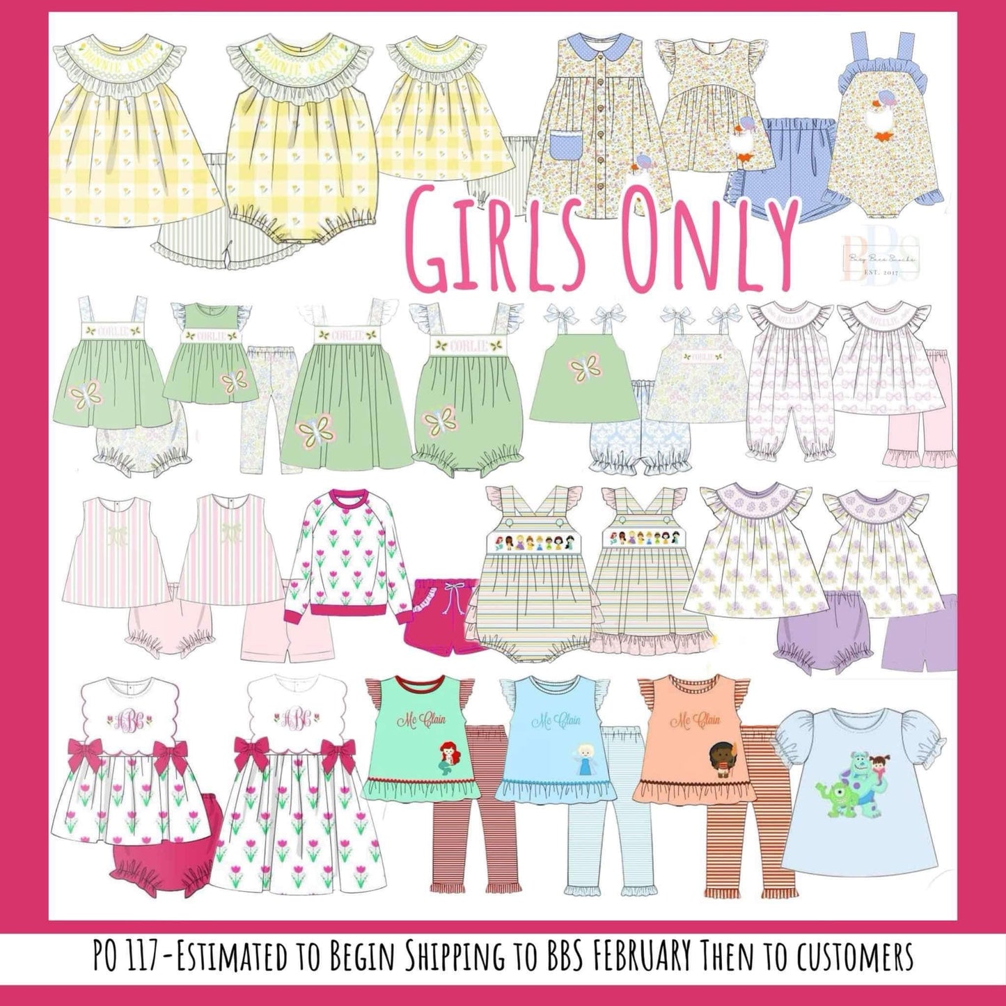 RTS: Girls Only- Tessa's Tulips Knit Bloomer Set