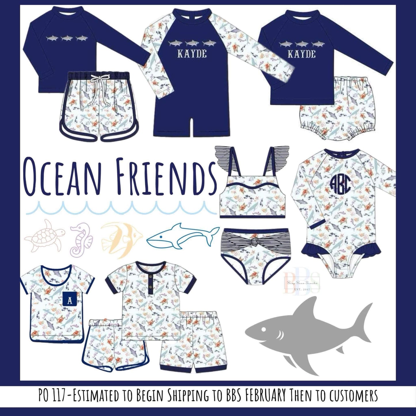 RTS: Ocean Friends- Boys Rash Guard Swim Top