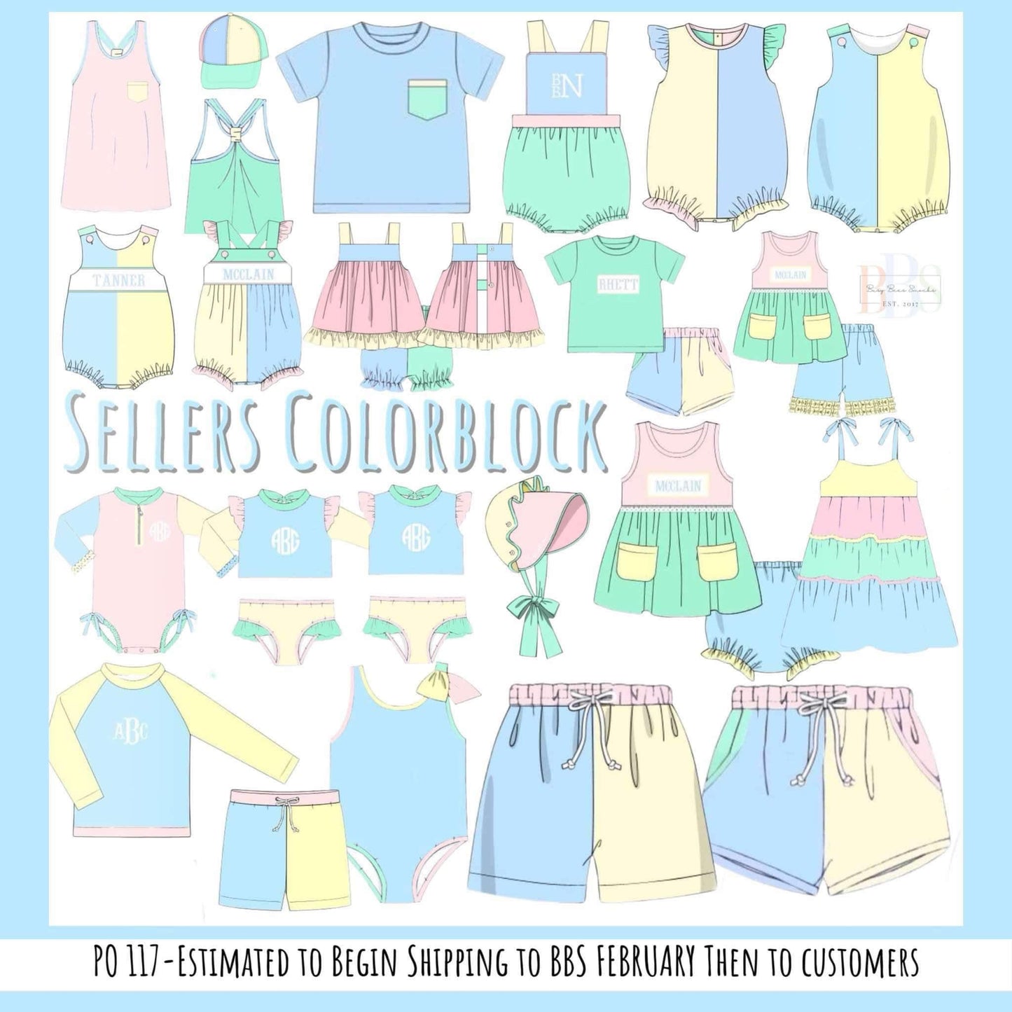 RTS: Sellers Color Block- Boys/Dad Woven Traditional Swim Trunks