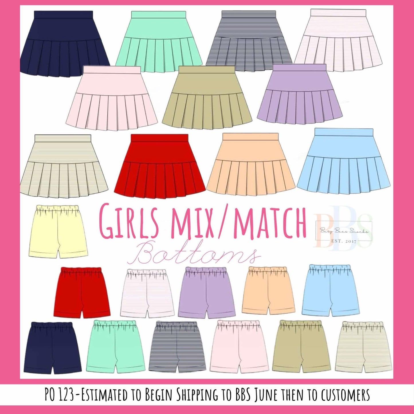 RTS: Girls Bottoms- Knit Pink Skort