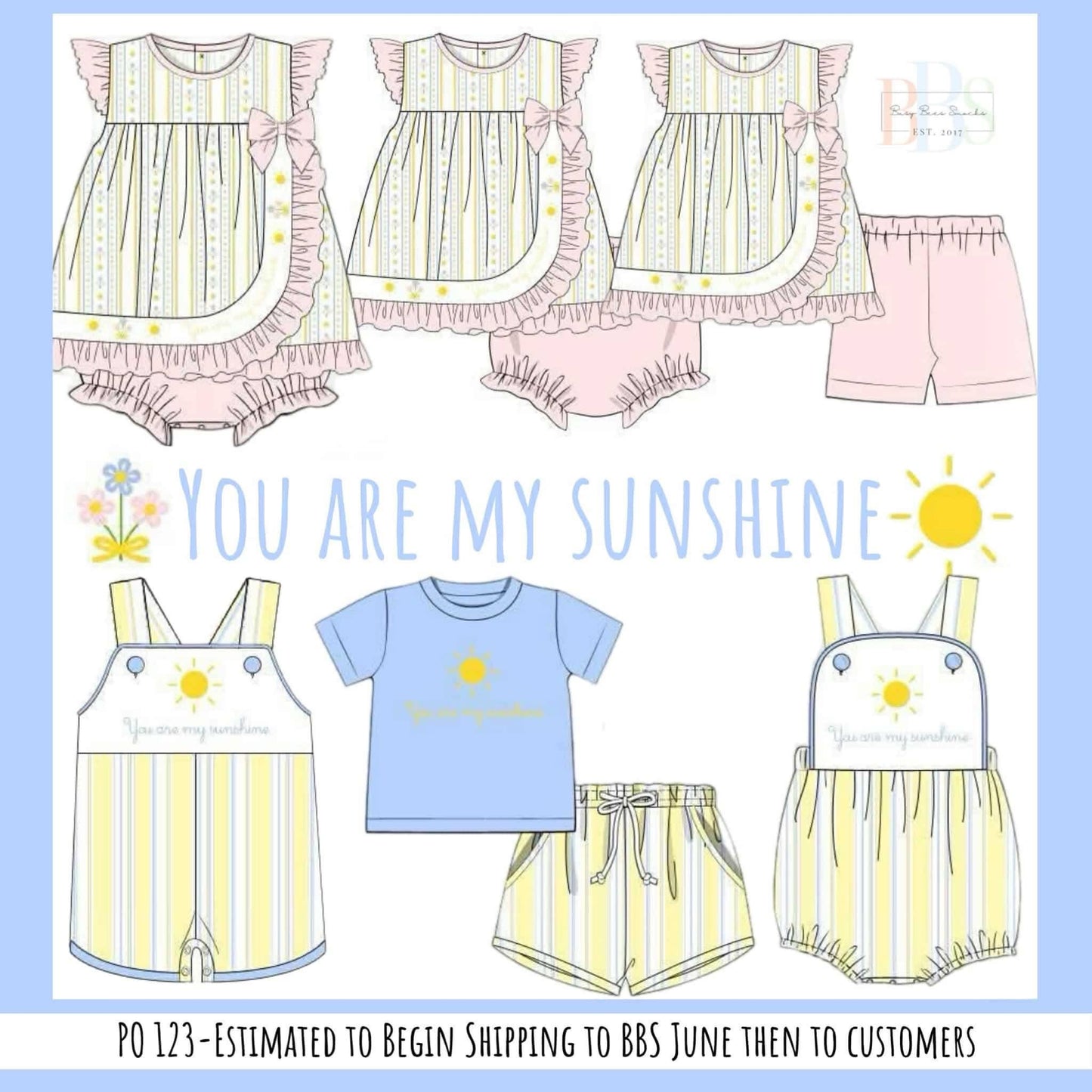 RTS: You Are My Sunshine- Girls Biker Short Set
