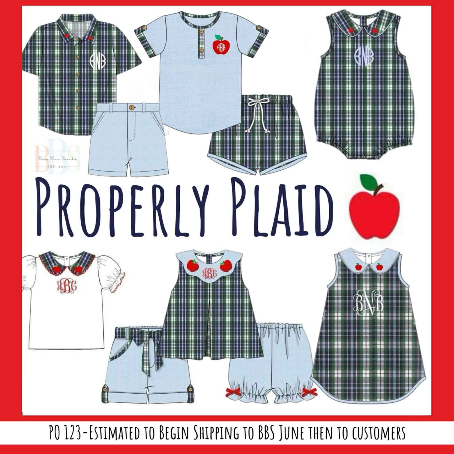 RTS: Properly Plaid- Girls Linen Bubble Short Set