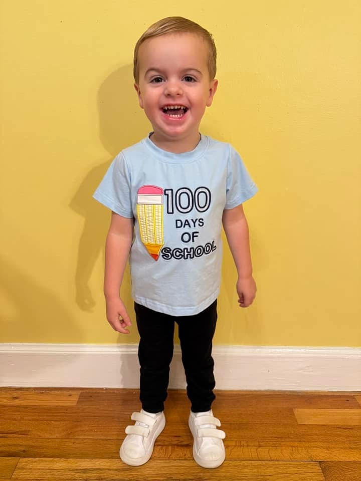 RTS: Book Shirts- 100 Days of School Boy Knit Shirt