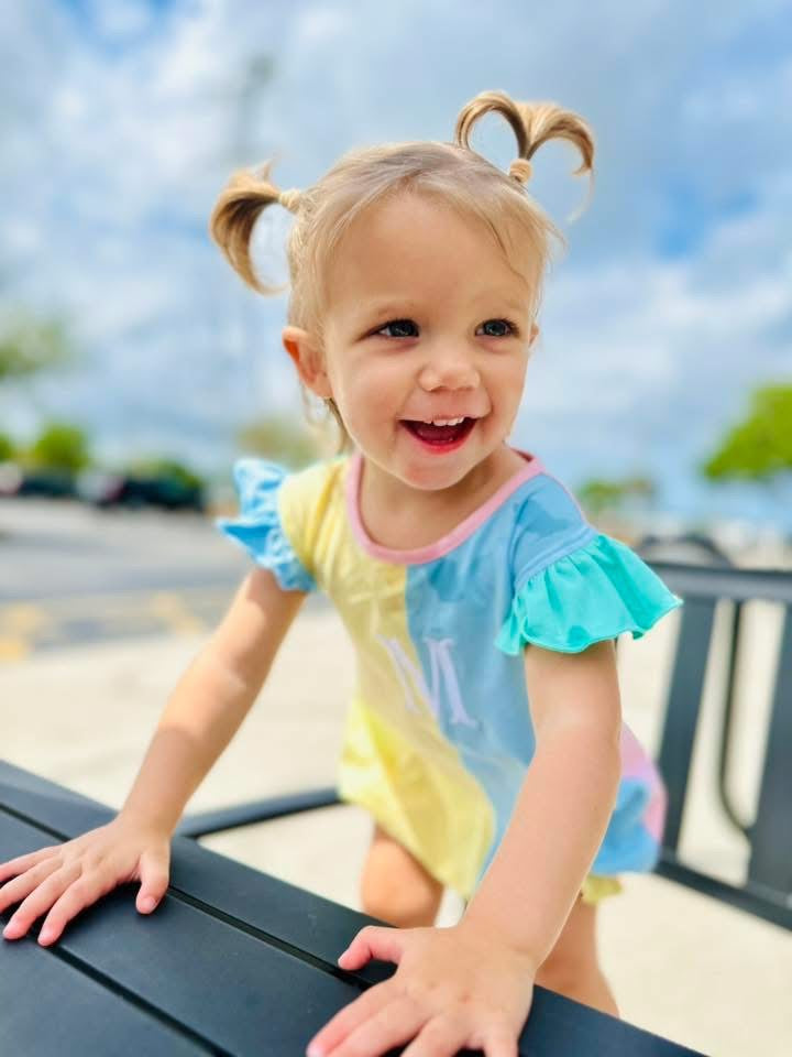 RTS: Sellers Color Block- Girls Knit Bubble