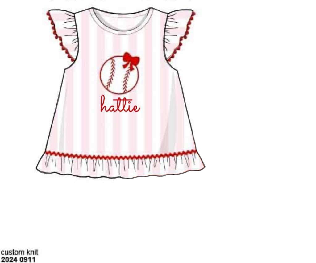 Pre Order 133: Play Ball- Girls Knit Shirt