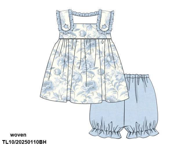 RTS: Wellington- Girls Woven Bubble Short Set