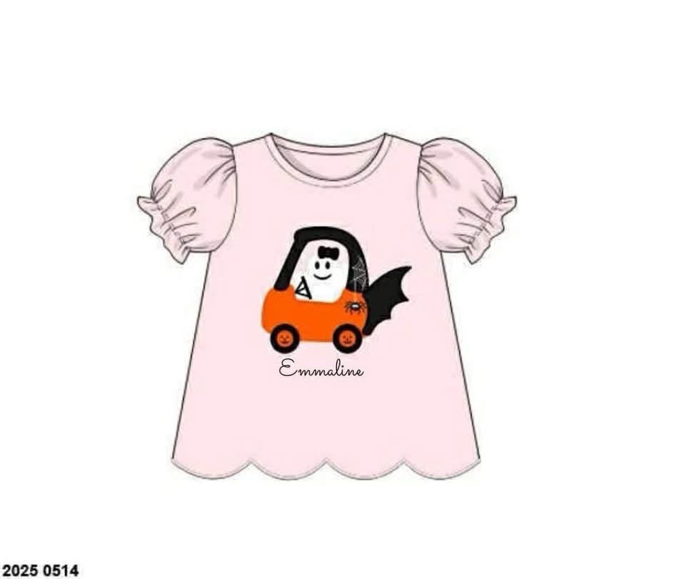RTS: Halloween Shirt Only- Cozy Coupe Girl Shirt
