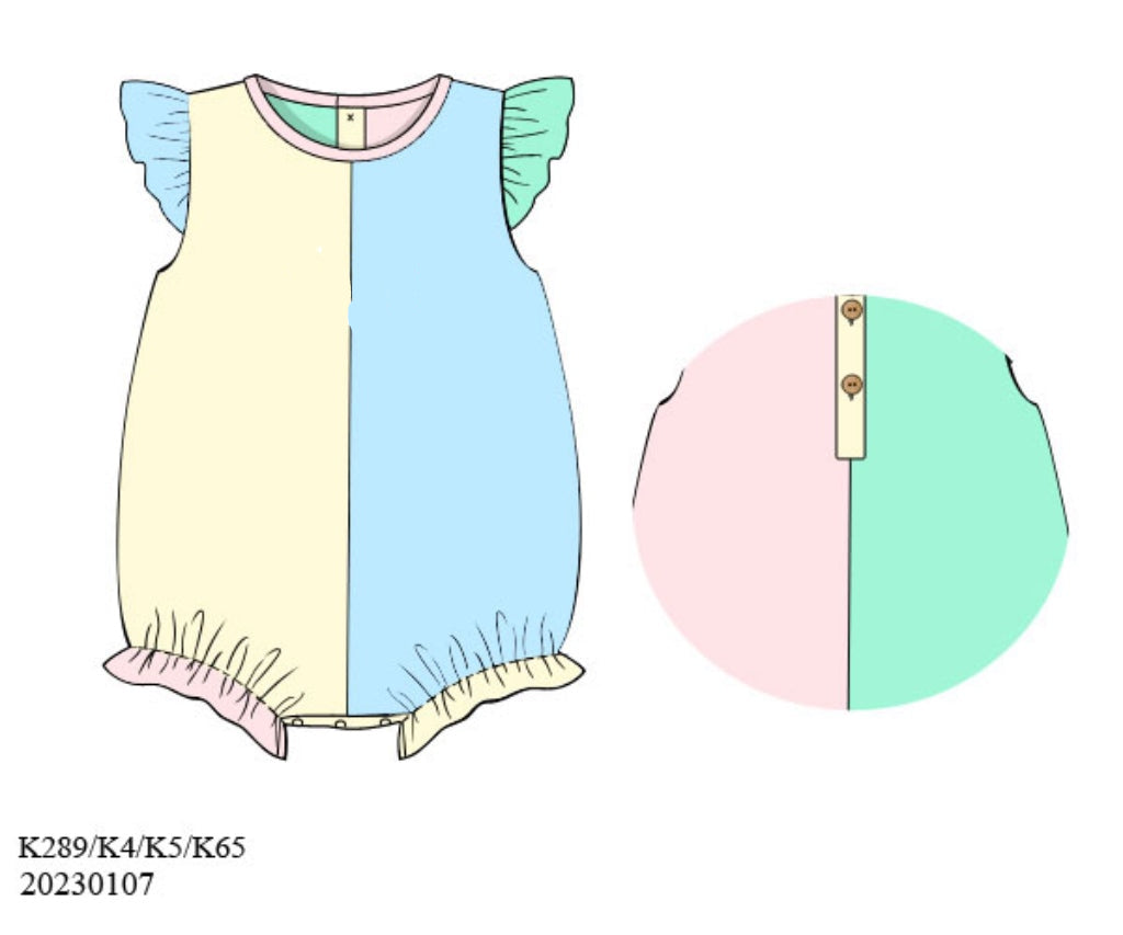 RTS: Sellers Color Block- Girls Knit Bubble
