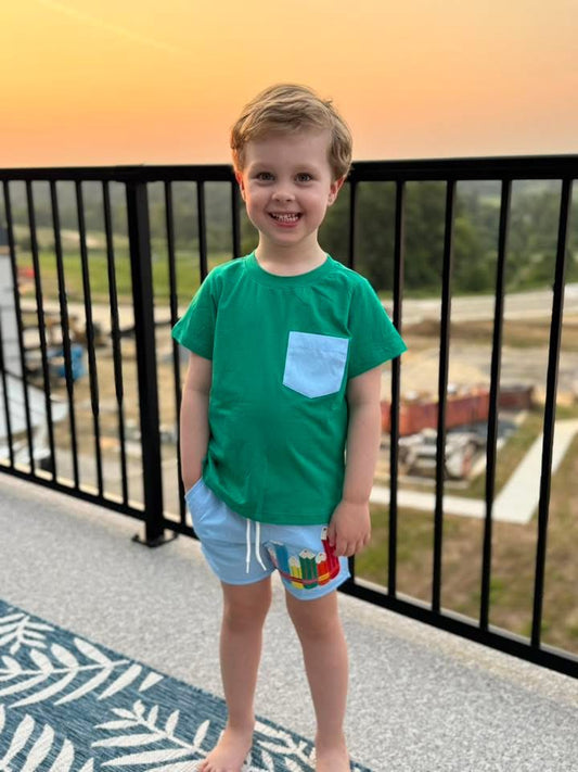 RTS: Colored Pencils- Boys Woven Shortie Set