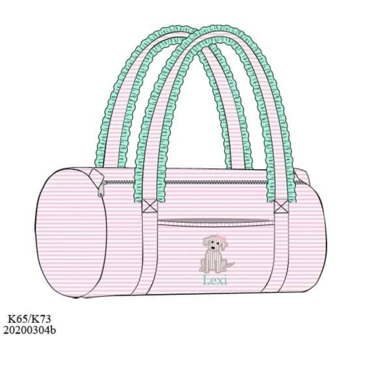 Customer Choice Pre Order 1: Girls BBS Puppy Applique Duffel