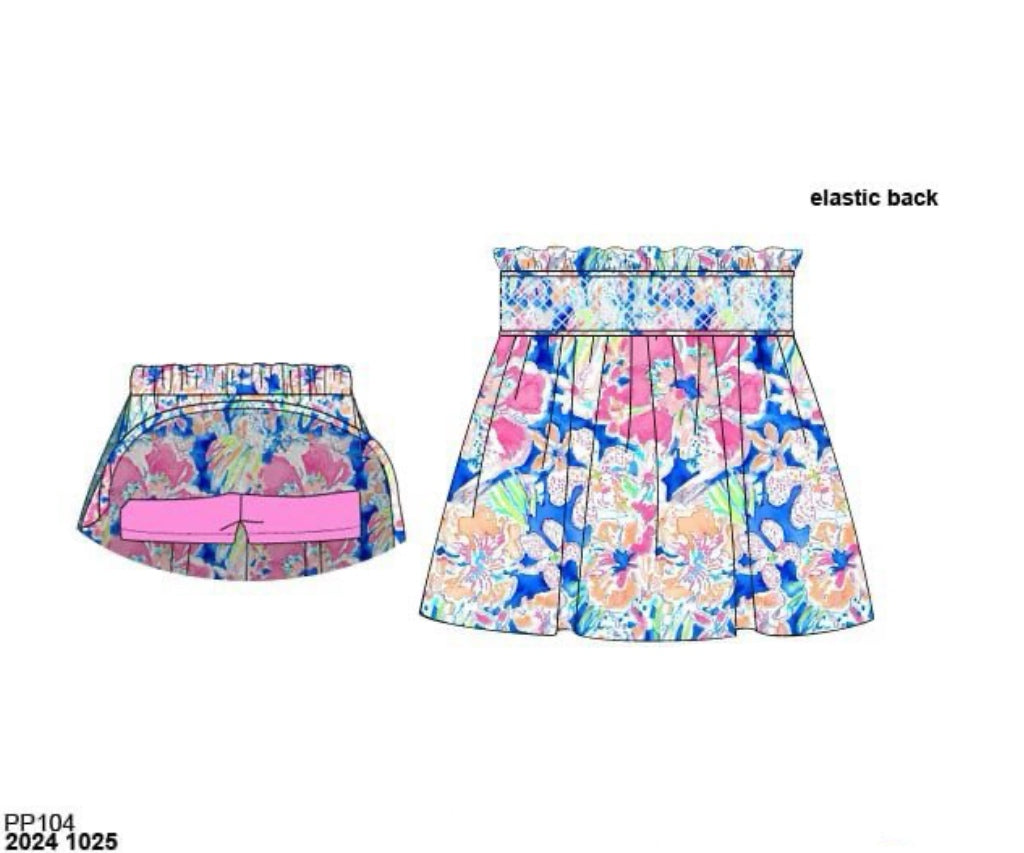 RTS: Paradise Garden- Mom/Mini Woven Skort