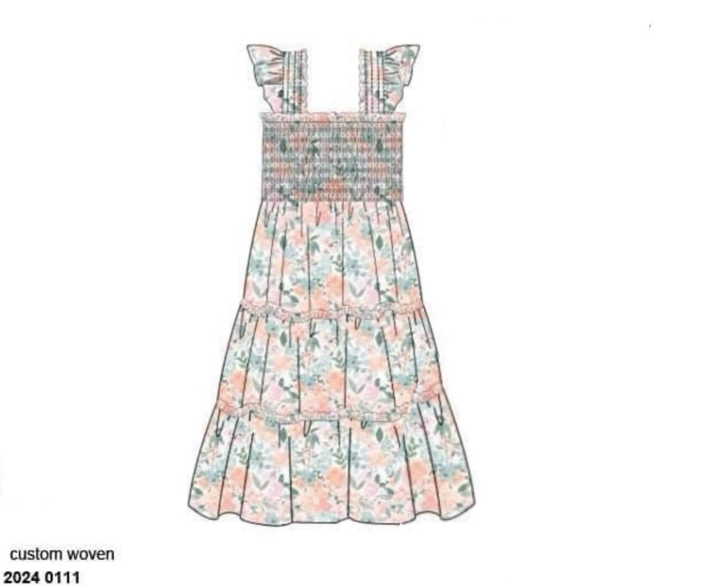 RTS: Mom & Mini Basics- Mom/Mini Finlee Floral Woven Midi Dress