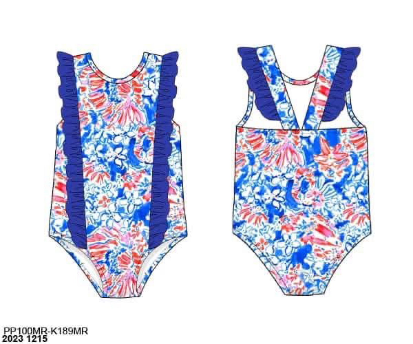RTS: Seas the Day- Girls 1pc Sleeveless Rash Guard Swim