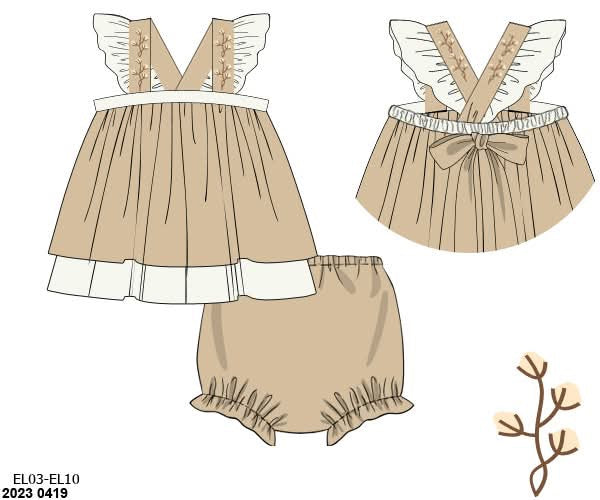 RTS: Brookwood Cotton- Girls Bloomer Set