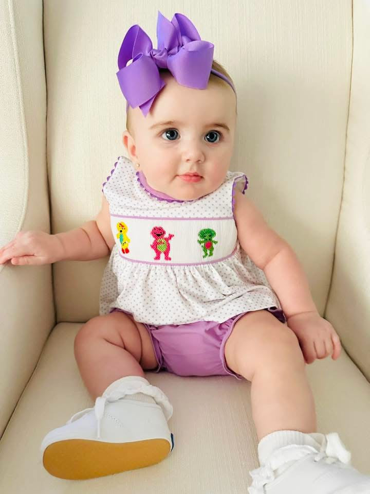 Customer Choice Pre Order 1: Girls Dino Friends Knit Bloomer Set