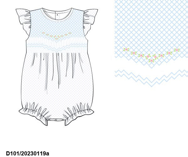 Pre Order 133: Bonnie Blue- Girls Knit Bubble