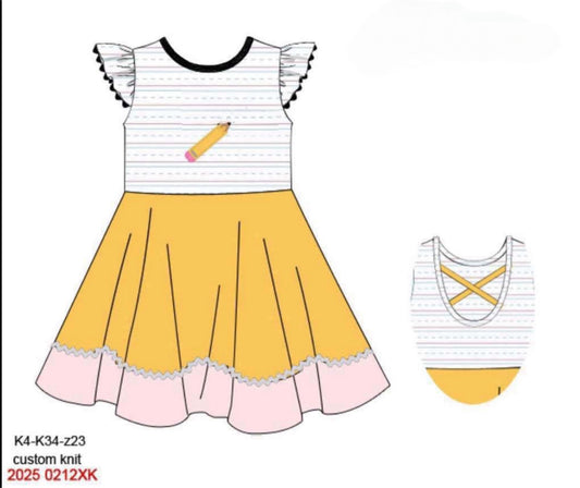 RTS: No. 2 Pencils- Girls Knit Dress