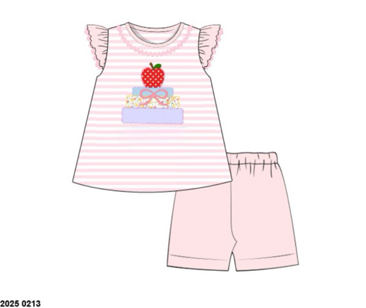 RTS: Book Club- Girls Knit Biker Short Set