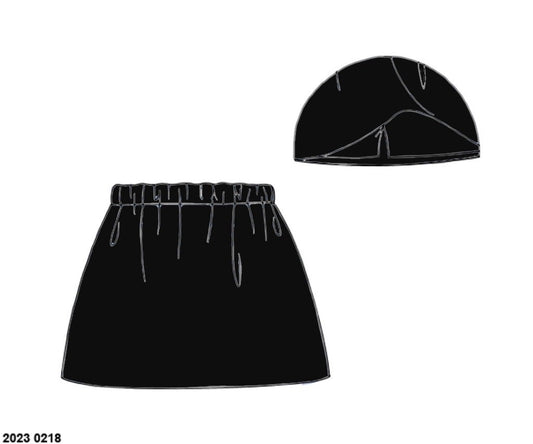 RTS: Girls Knit Skort- Black