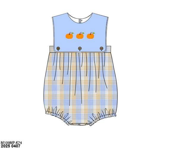 RTS: Calhoun Plaid- Boys Pumpkin Bubble