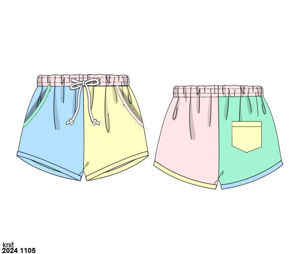 RTS: Sellers Colorblock- Boys Woven Swim Shorties
