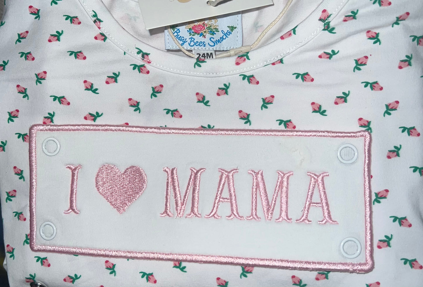 RTS: DEFECT- I Love Mama- Girls Knit Short Set