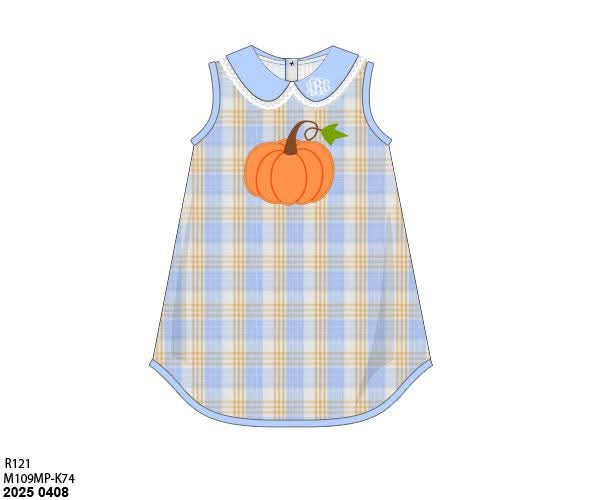 RTS: Calhoun Plaid- Girls Pumpkin Dress