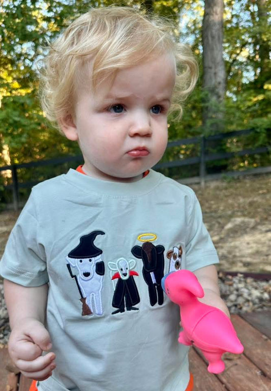 RTS: Halloween Shirt Only- Boys Spooky Cows