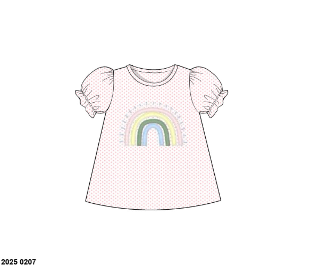 RTS: Girls Casual Mix & Match- Knit Rainbow Shirt