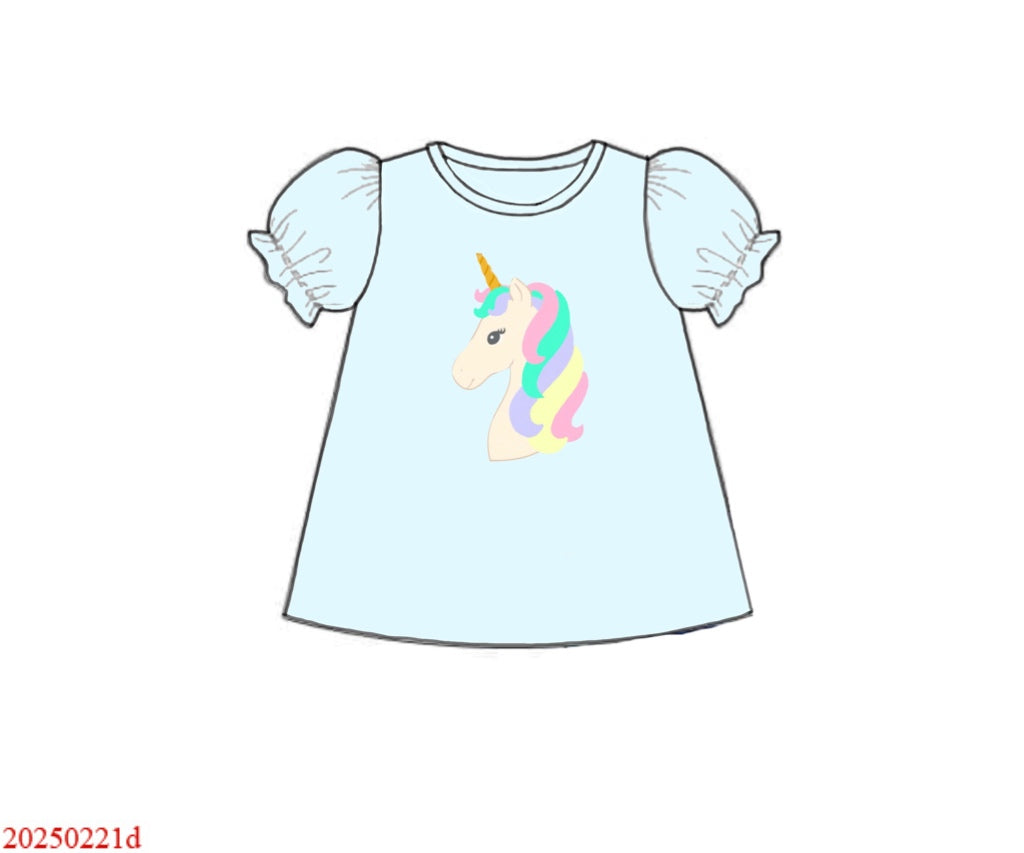 RTS: Girls Casual Mix & Match- Knit Unicorn Shirt