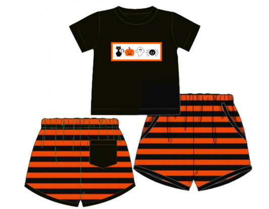RTS: Too Cute to Spook- Boys Knit Shortie Set
