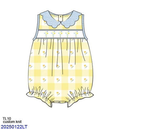 Pre Order 135: Girls Only- Yellow Floral Check Bubble