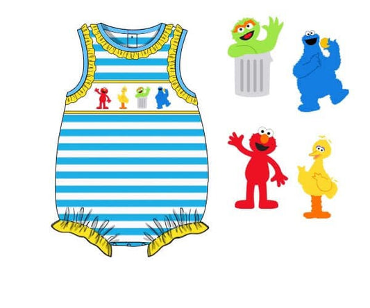 Pre Order 135: Puppet Street- Girls Knit Smocked Bubble