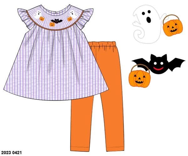 RTS: A Little Batty- Girls Knit Legging Set
