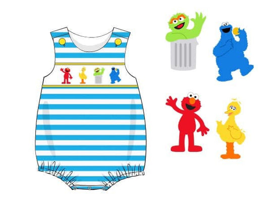 Pre Order 135: Puppet Street- Boys Knit Smocked Bubble
