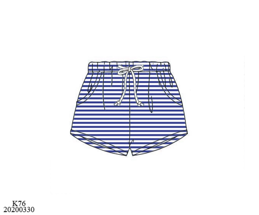 RTS: Unisex Knit Shorties- Royal Blue Stripe