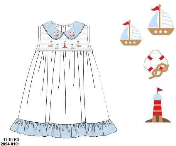 RTS: Hampton Harbor- Girls Knit Dress