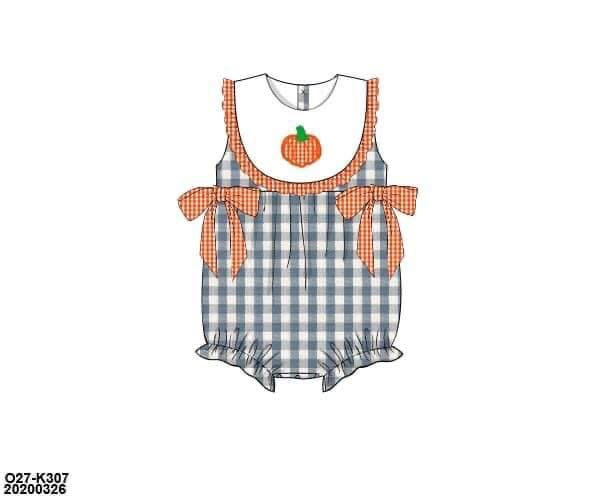 RTS: Linen Pumpkins- Girls Bubble