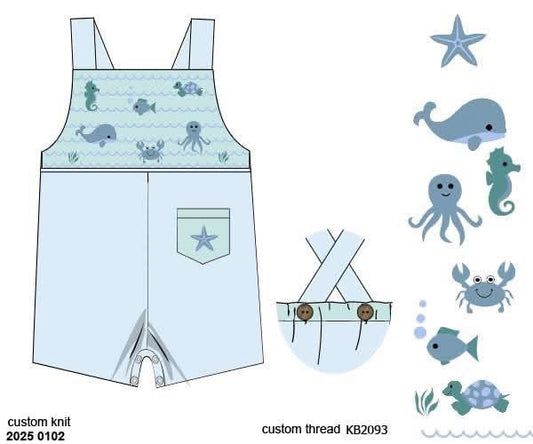 Pre Order 135: Riptide- Boys Smocked Knit Shortall
