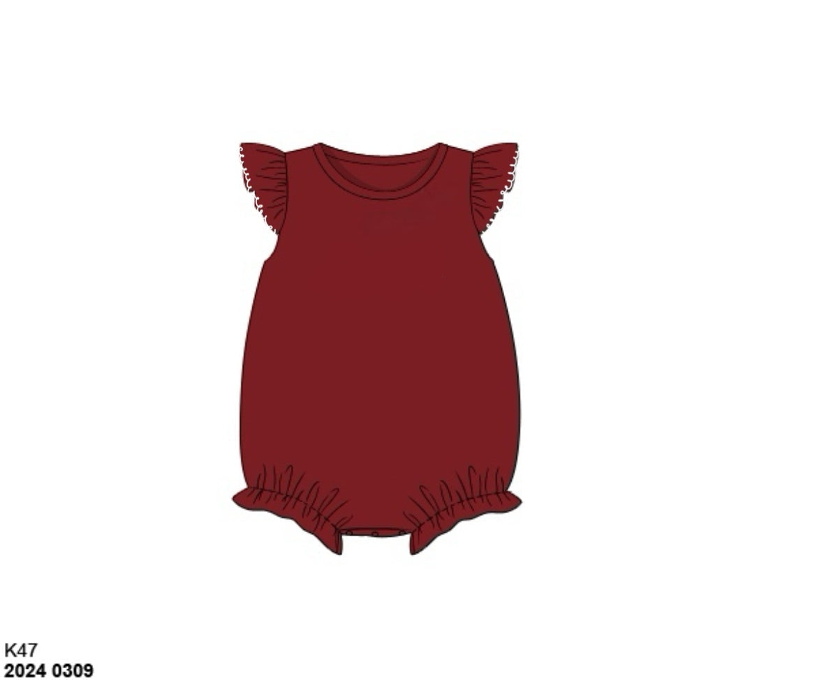 RTS: Girls Knit Bubble- Crimson