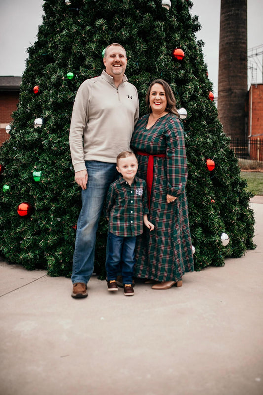 RTS: Clossman Christmas- Mom Woven Maxi Dress