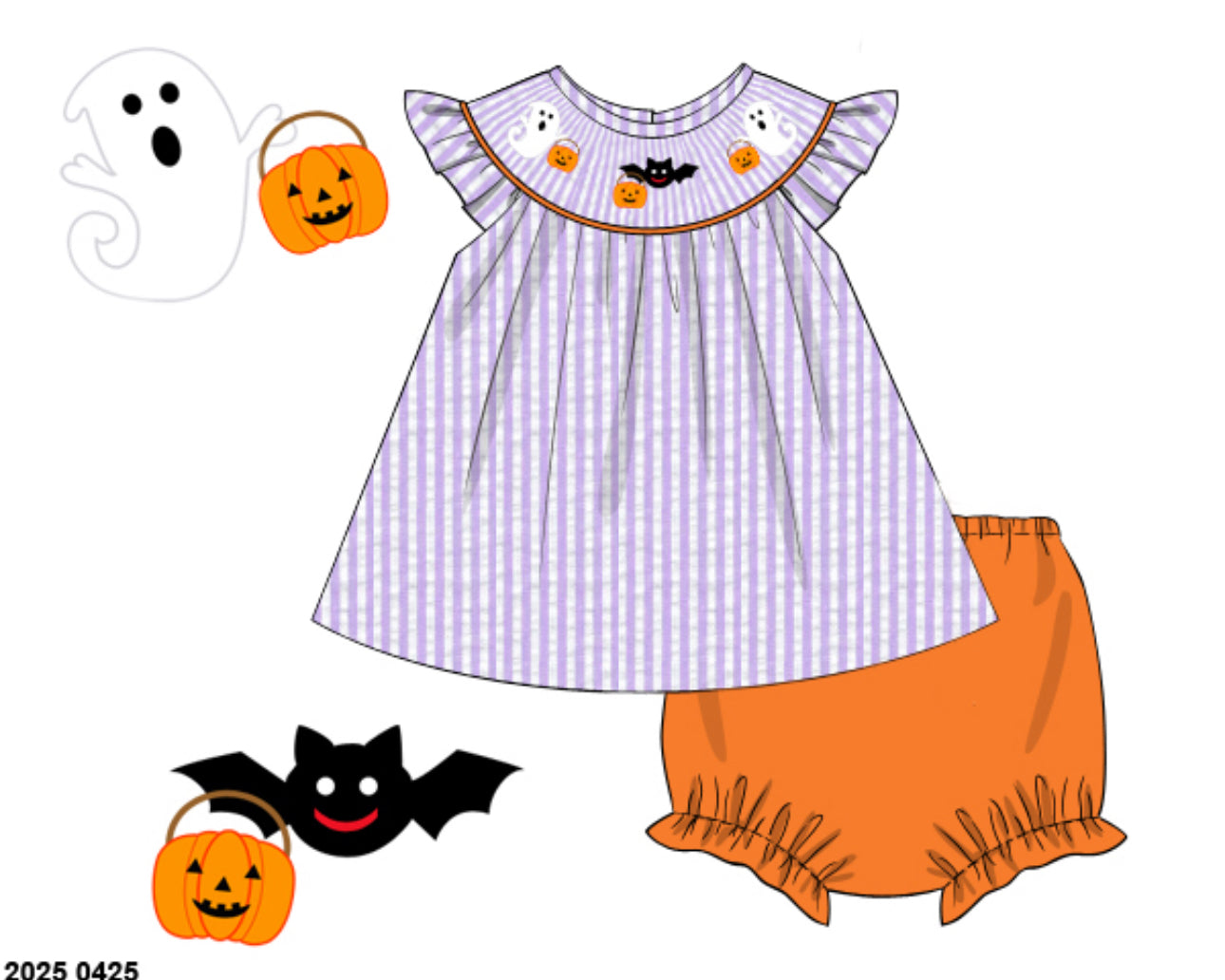 RTS: A Little Batty- Girls Knit Bloomer Set