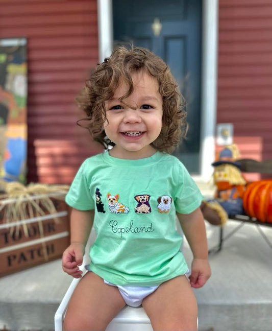 RTS: Halloween Shirt Only- Boys French Knot Spooky Pups (Without Monogram)