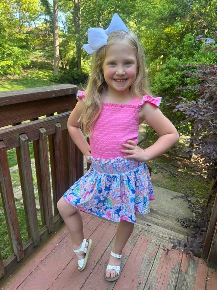 RTS: Paradise Garden- Mom/Mini Woven Skort