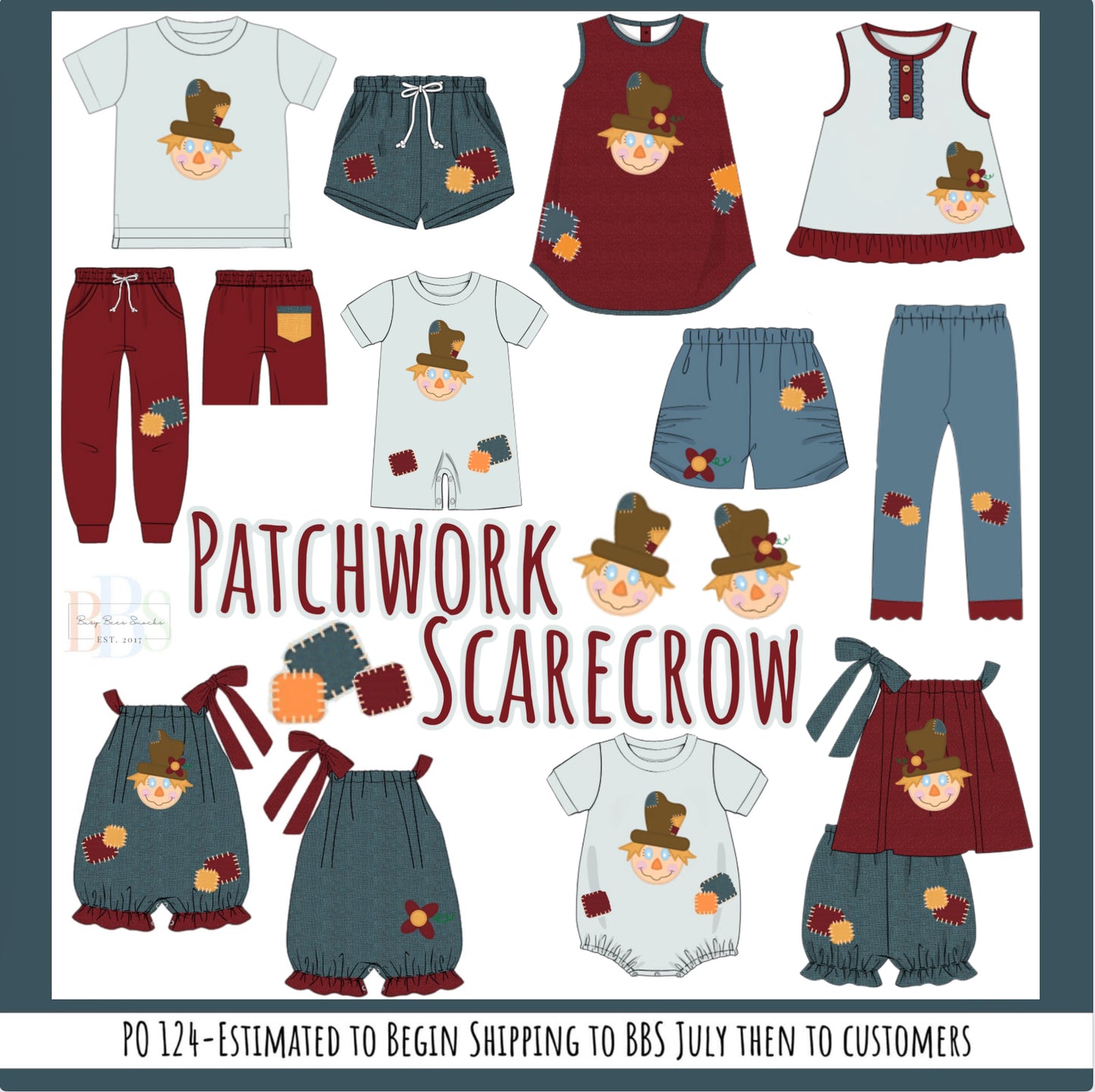 RTS: Patchwork Scarecrow- Boys Knit Shirt