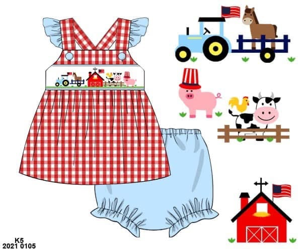 RTS: Sport Fish Collection- Navy & Gingham- Girls Navy Dress (No Monogram)